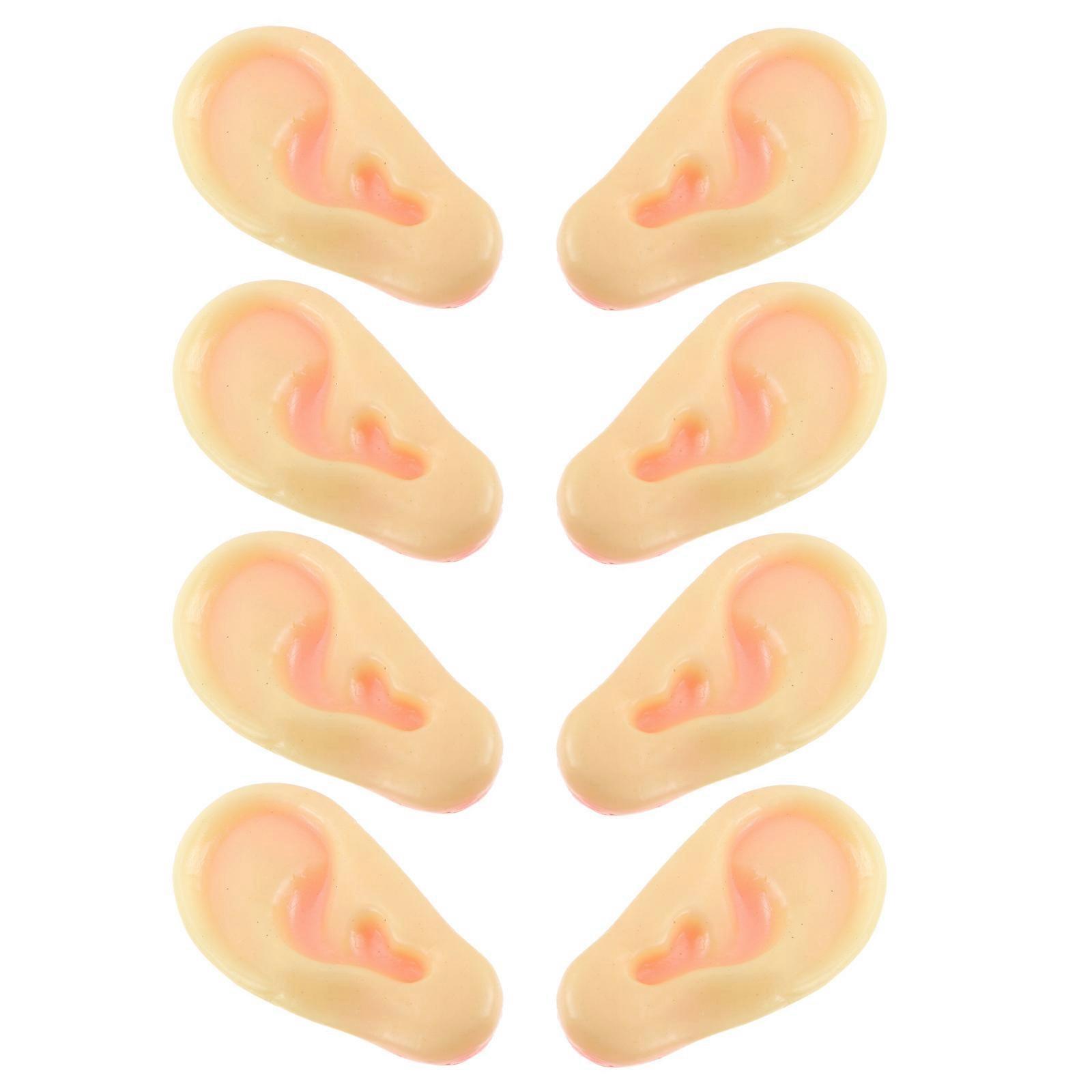 8Pcs Simulation Creepy Ear Toys High Simulation Prank Playthings Ear Models