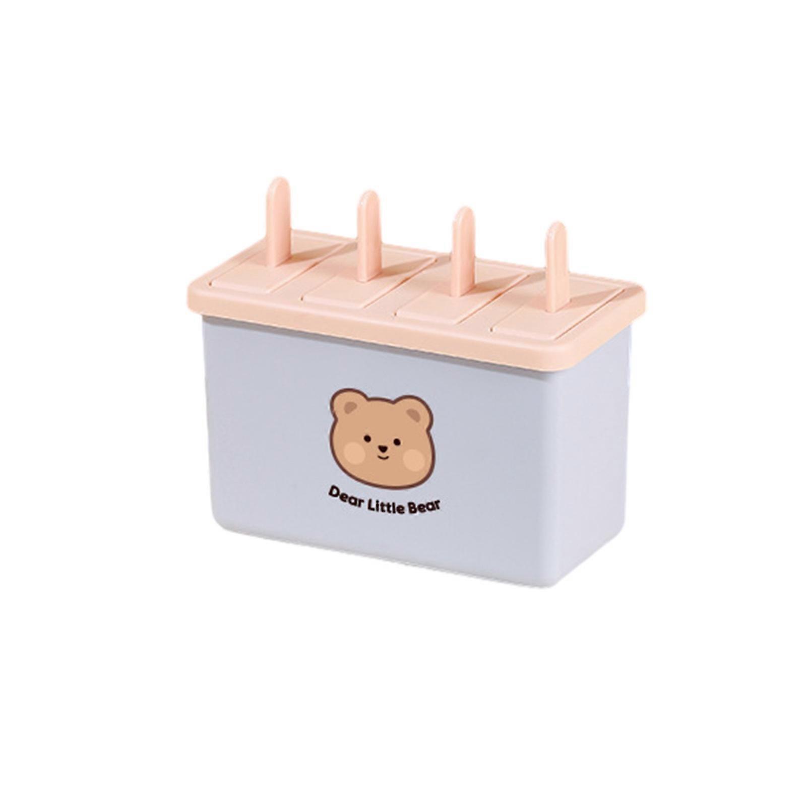 Bear Pattern Popsicle Maker Reusable Freezer Tray for Home Kitchen Use