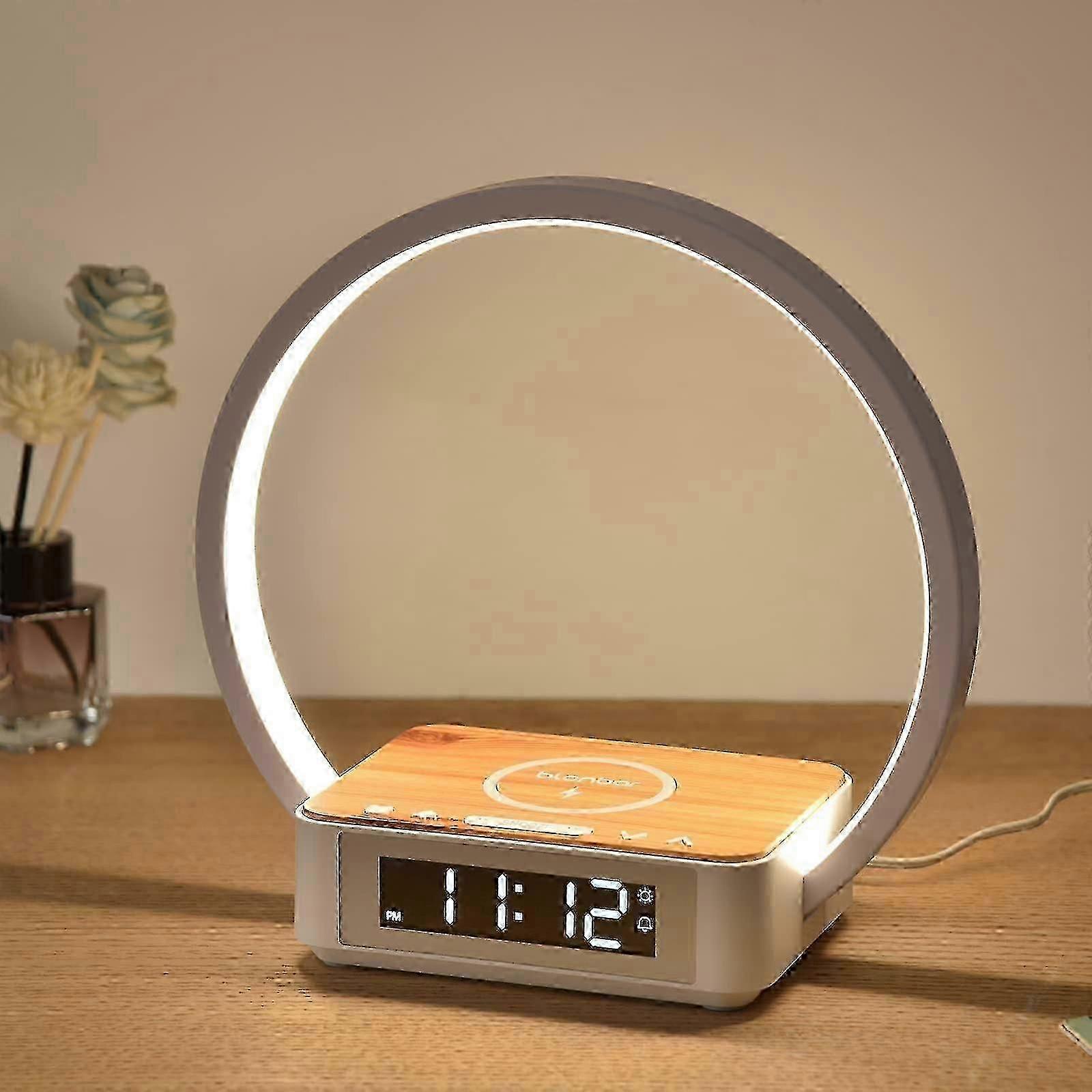 LED Bedside Lamp with Charging Port and Wake-Up Light Function