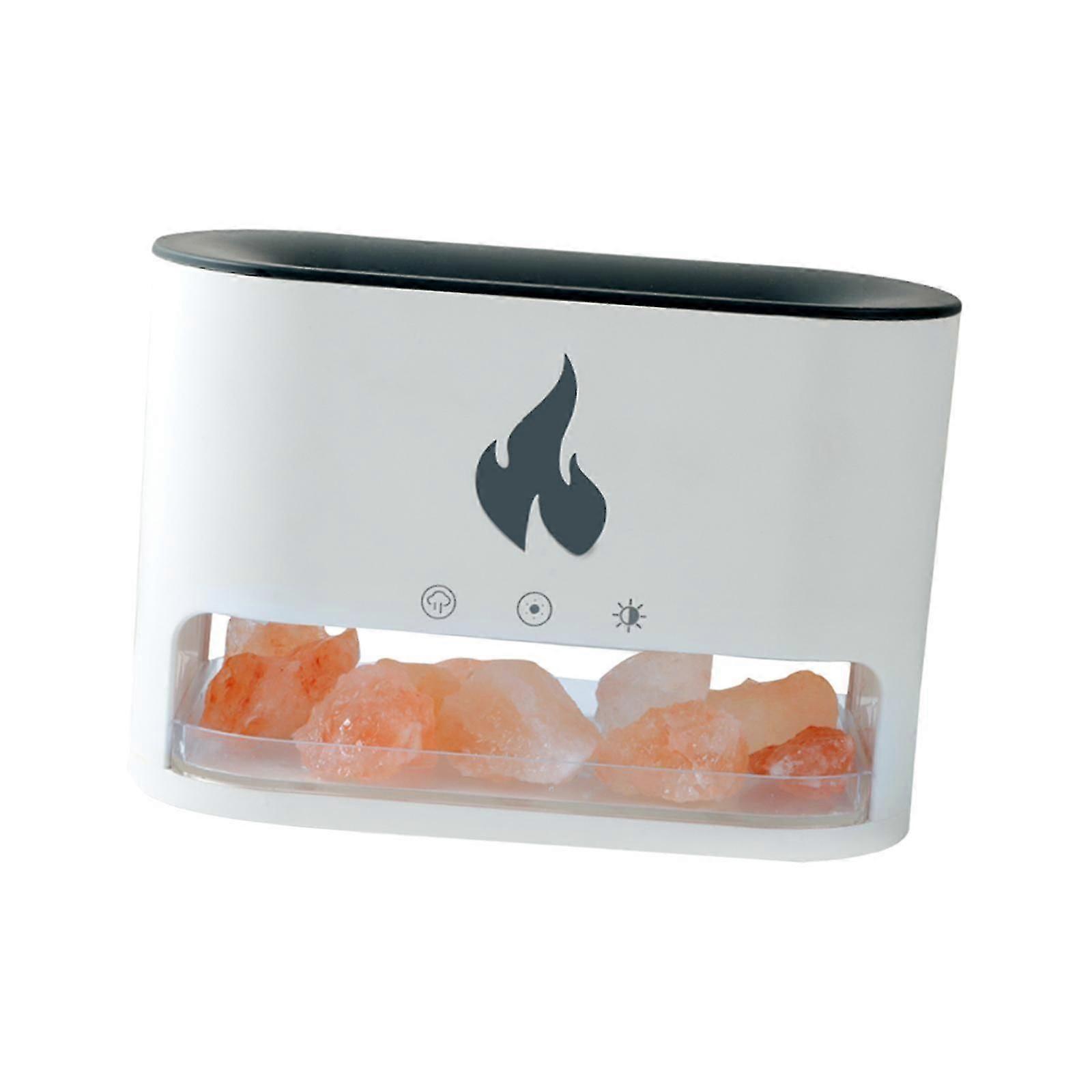 Simulation Flame Night Light Air Humidifier 250ml Essential Oil Diffuser White 26-27