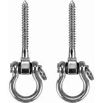304 Stainless Steel 180掳 Screw Eye Roof Hooks Heavy Duty For Indoor Outdoor Yoga Hammock Swing Rope Playground