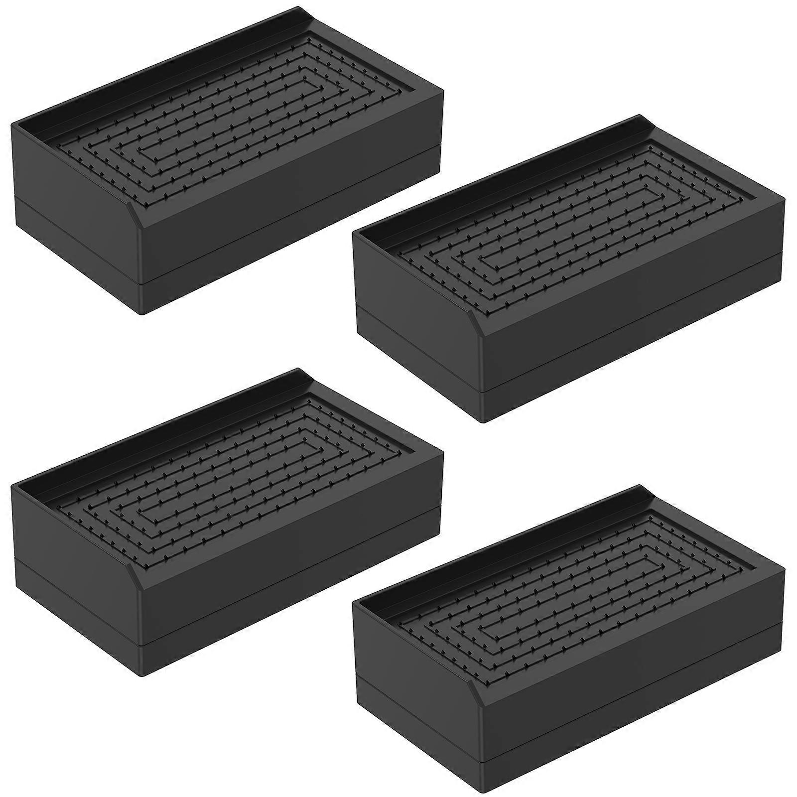 4Pcs Bed Risers Stackable Furniture Riser Non Slip Sofa Table Support Risers L Side / Full Side Load Capacity 500kg Pad Feet