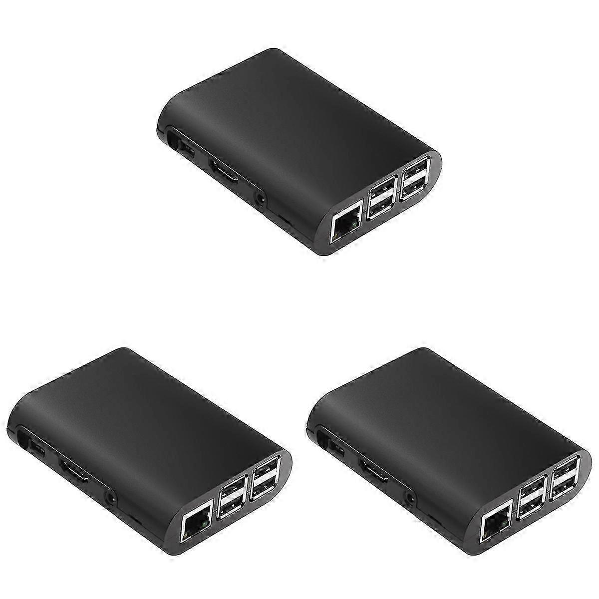 3X Case compatible 3 Model B, Pi 2 Model B & Pi B+4 Black