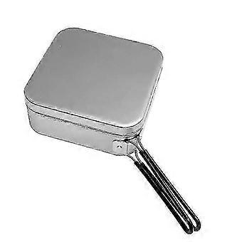 Square Aluminum Lunch Box, Outdoor Camping Culinary Travel Box, Silver, 1pc
