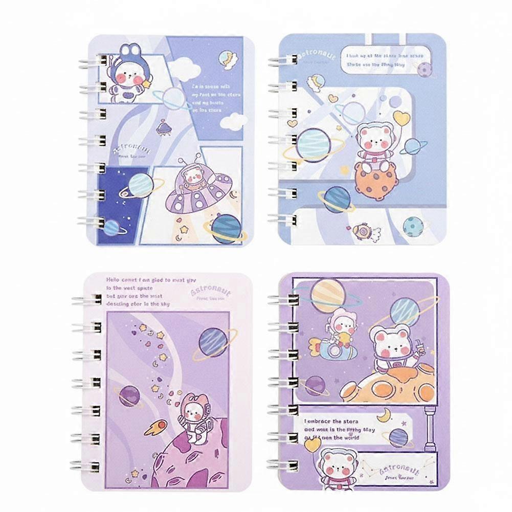 A7 Notebook Set - 4 Pack Cute Cover Notepads for School or Office