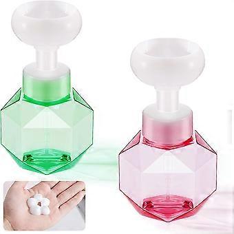2 Pieces 300ML Flower Shape Foam Bottle Dispenser Flower Shaped Foaming Container Flower Shape Pump Bottle Travel Liquid Soap Dispenser for Travel (Pi