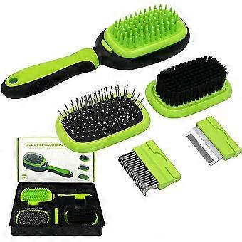Hundebürste & Katzenbürste 5 in 1 Haustierpflege-Kit Shedding De-Matting Slicker Kamm für Unterwolle Lange kurzhaarige kleine mittlere große Haustier Haarentferner Hund