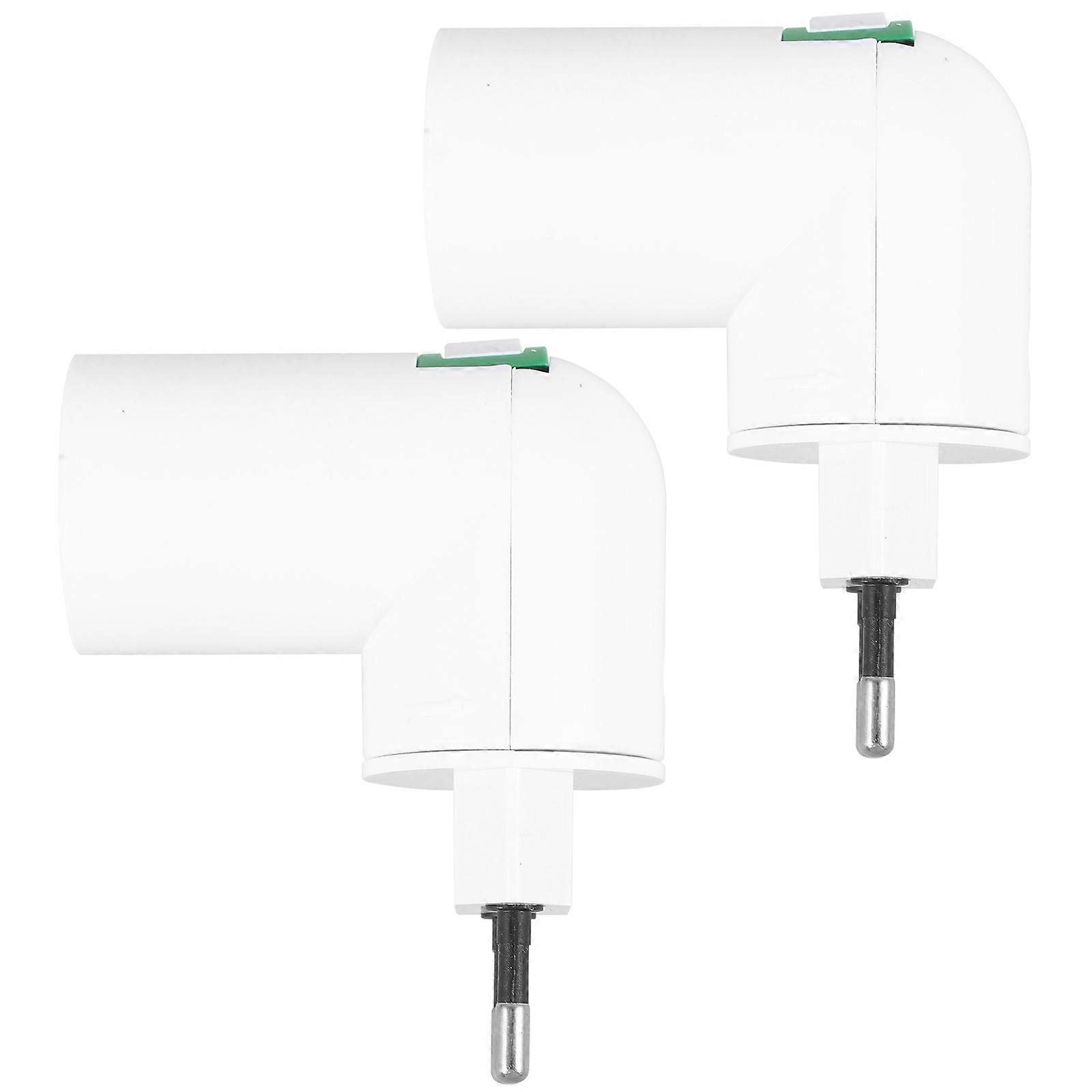 2Pcs Plug In Light Socket Light Socket Light Socket Outlet Adapter Light Bulb Socket (EU Plug)