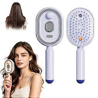 Electric Spray Air Cushion Massage Comb, 3-in-1 Rechargeable Steam Hair Brush, Self-Cleaning Anti-Tangle Design, Anti-Static Hairbrush for Frizzy Hair