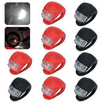 10x Fahrrad Lampe Fahrrad Frontlicht Rücklicht Rad Licht Led Silikon Lampe