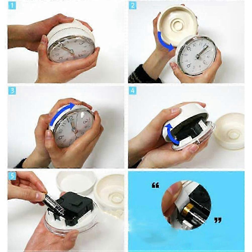 Retro Kitchen Clock Round Plastic Design Suction Cup Attachment Wall Mountable Time Display 1Pack