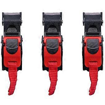 3x Kunststoff Motorrad Helm Geschwindigkeit Clip Kinnriemen Quick Release Pull Schnalle Neue Schwarz + Rot