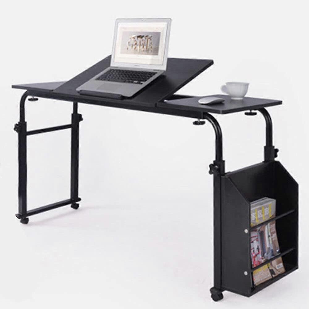 Overbed Table Rolling Laptop Desk, Tilting , Adjustable Height 23.635.4in, Width 47.270.9in