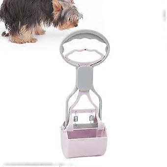 Dog Poop Scooper with Long Handle Purple Pet Waste Picker for Grass Portable ABS PP Material