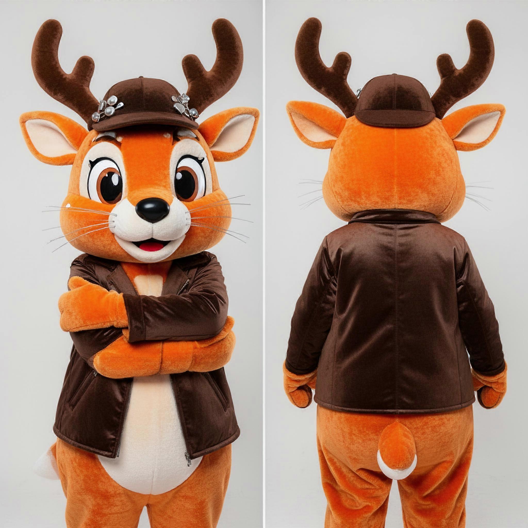 MASTICOT Rust Orange Gentle Roe Deer Mascot