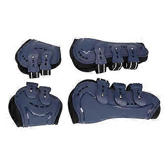 Horse Tendon Boots Open Front Fetlock Boots Breathable Protective Adjustable Blue Set of 4 M