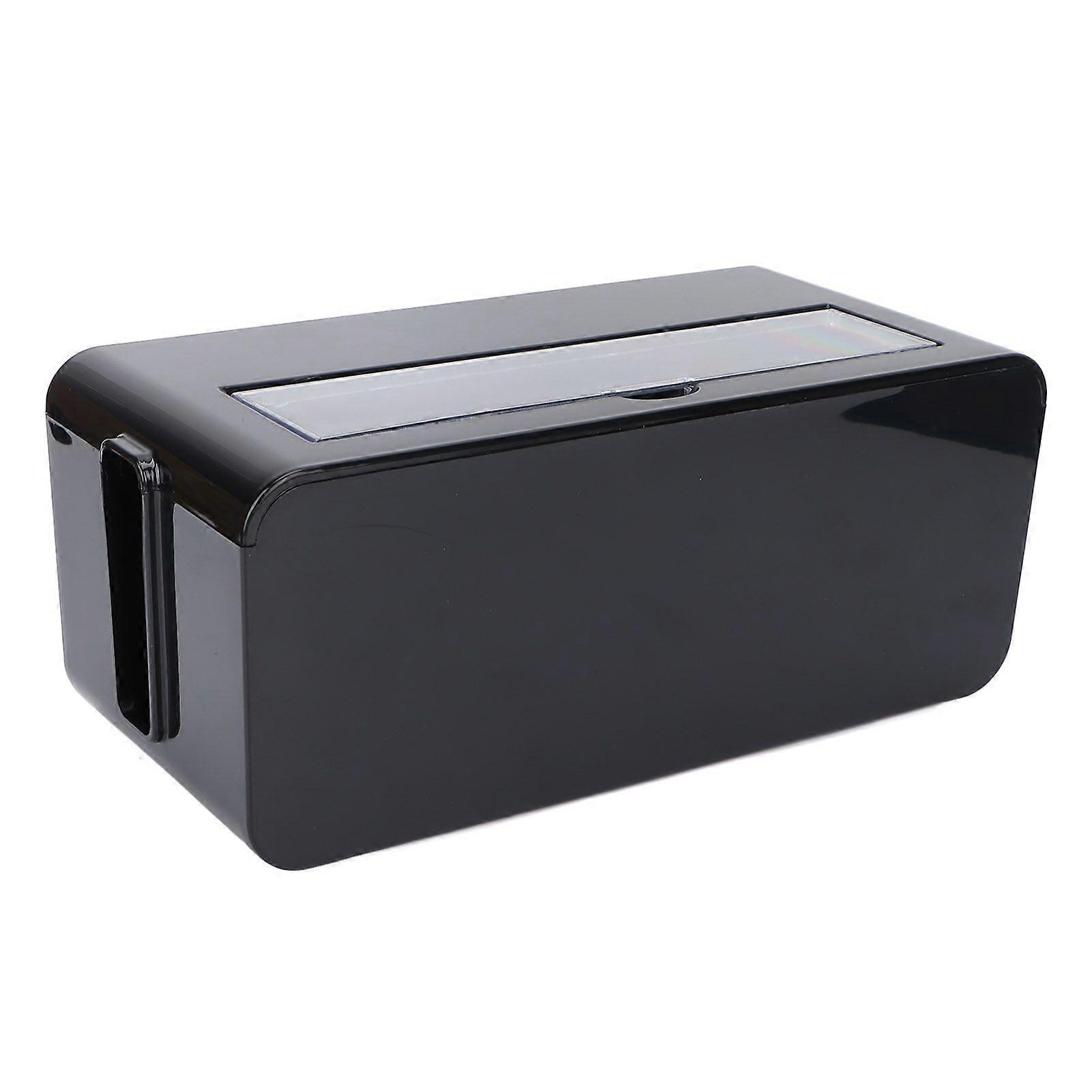 Power Socket Storage Box Safe Dustproof Socket Wire Organizer Plastic Box for Home MediumBlack(YMCAT)
