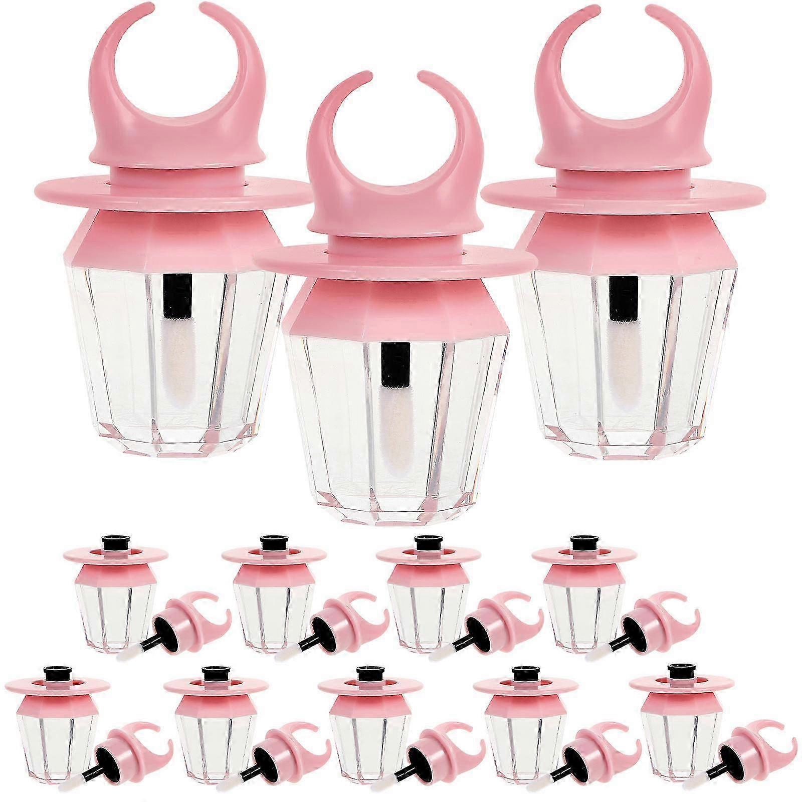Plastic Lip Gloss Tubes Empty Containers for DIY 60Pcs Pink Ring Shape