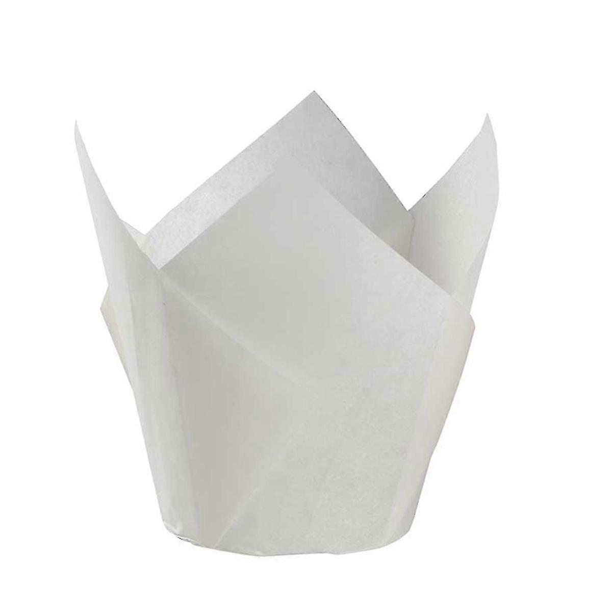 White Tulip Cupcake Liners 100pcs