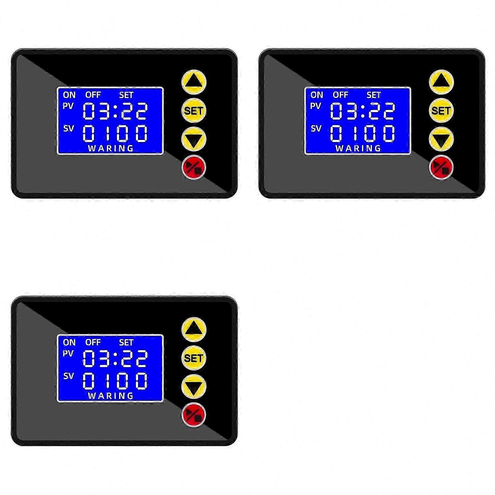 Programmable Digital Timer Relay Switch, 3X DC 12V On/Off Cycle Timing Control Module