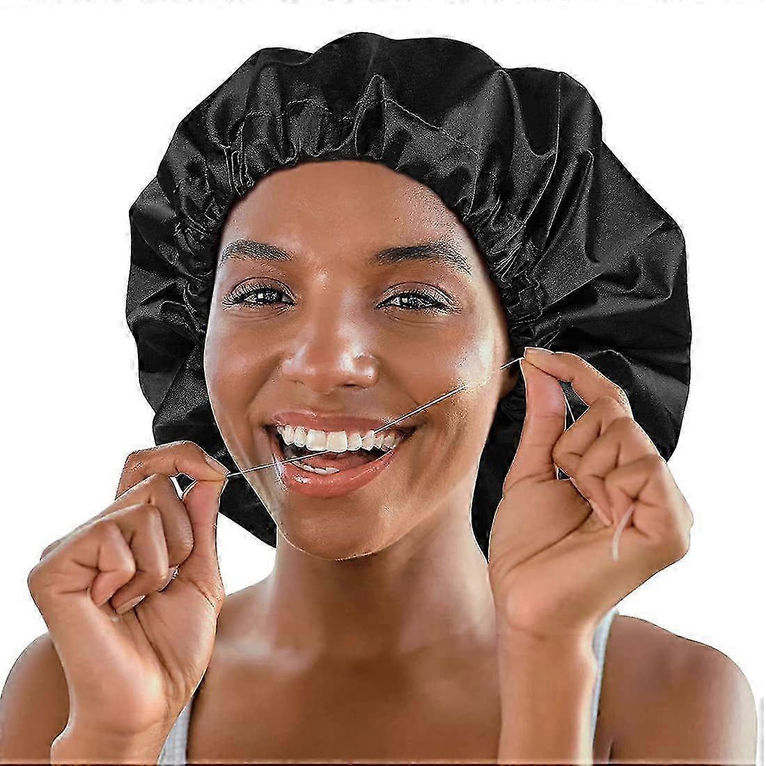 Satin Double-Layer Bath Hair Cap
