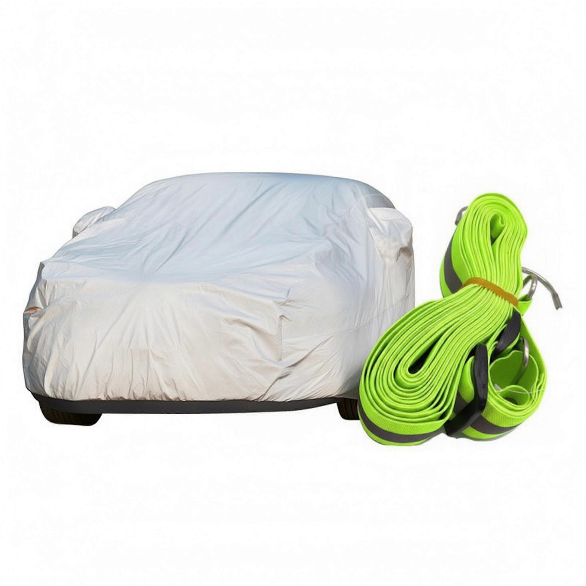 Universal Car Cover Full Coverage Reflective Strap Easy Install Wind Protector