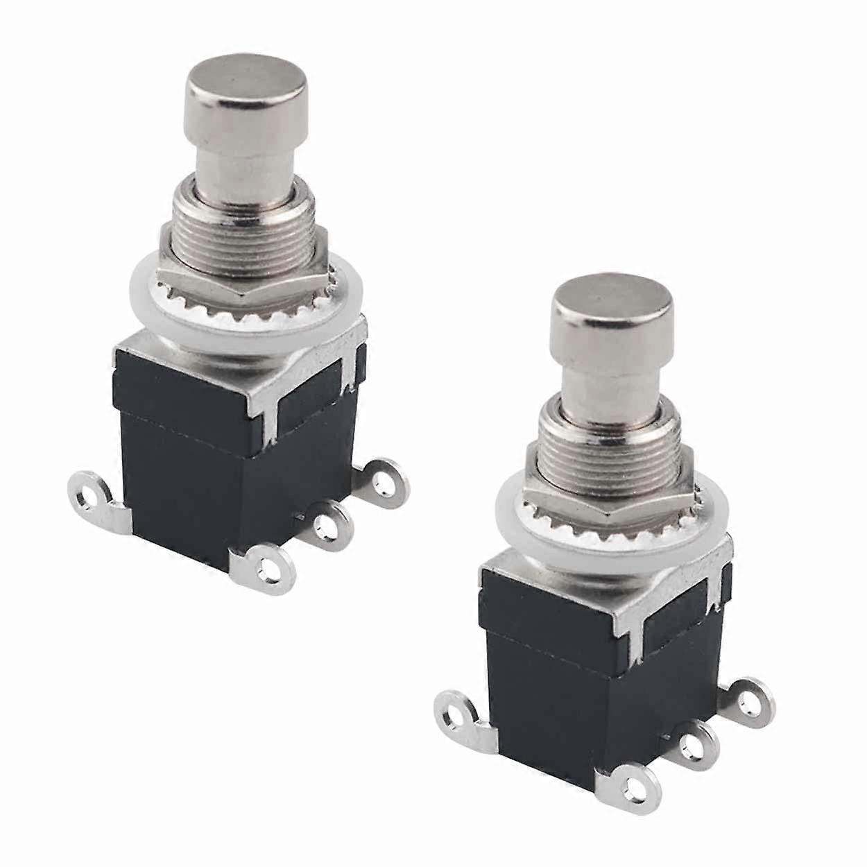 2pcs Locking Guitar Pedal Footswitch Button Set, Durable Metal Stompbox Caps for Stable Control