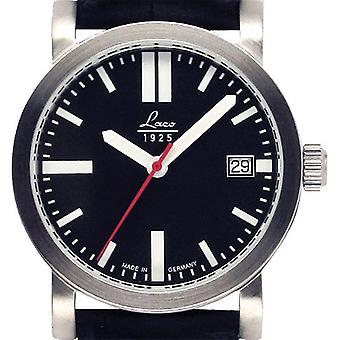 Laco black automatic 36 watch for Unisex Analog Automatic with Cowskin Bracelet 861709