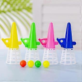 1 setin heittopalloprässi Hauska silmän ja käden koordinaatio kahvan kanssa Lasten aisti Catch Ball Toy Lastentarhalelu