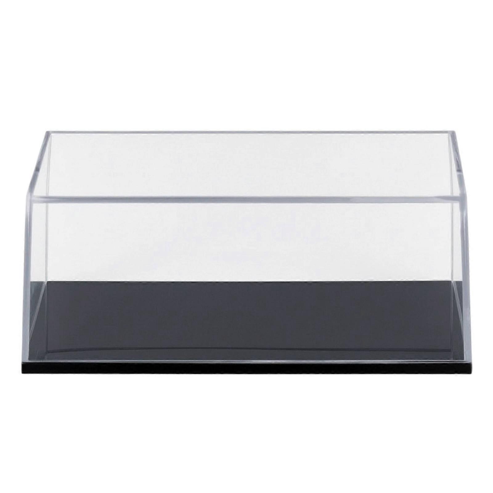 Acrylic Display Case with Black Base Transparent for Desk