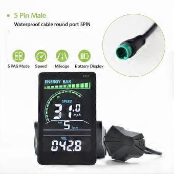 Computador para bicicleta elétrica M6C, compatível com 24V/36V/48V/60V, com cronômetro sem fio, à prova d'água, odômetro para ciclismo, acessórios para bicicleta e velocímetro.