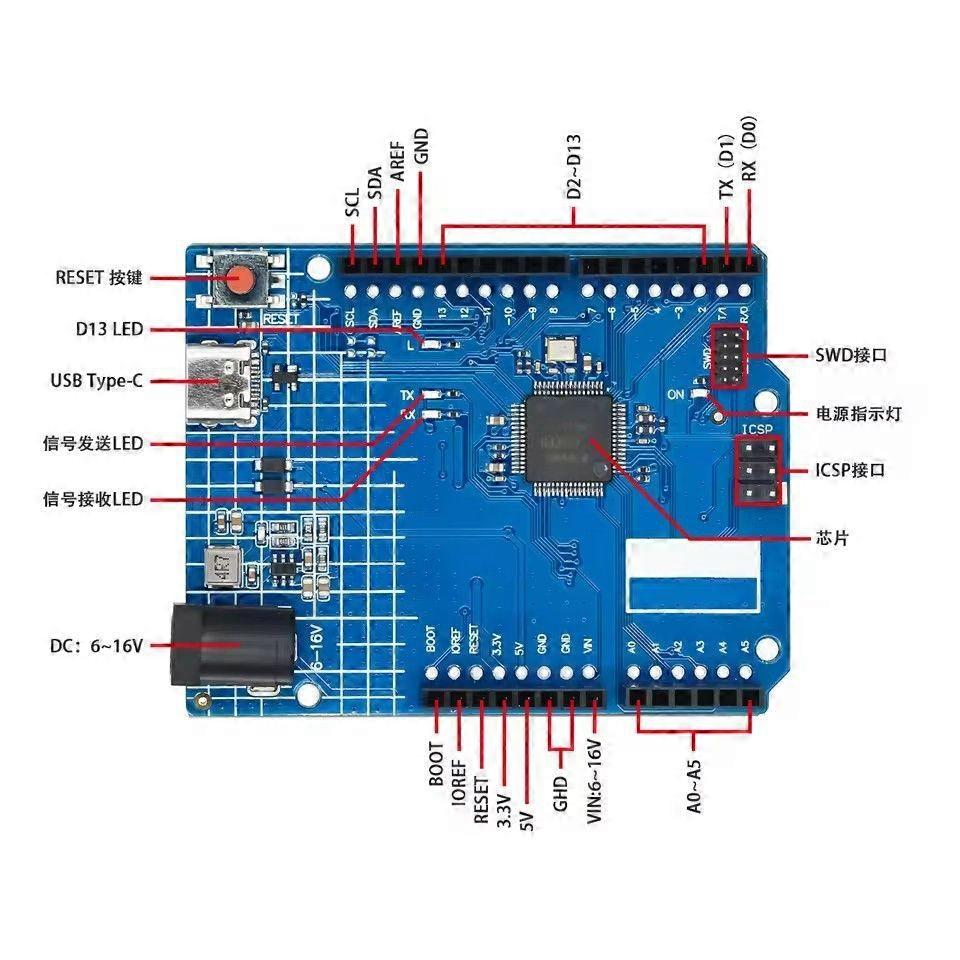 Compatible with  UNO R4 Development Board Improved Version Official R4 WIFI/MINIMA Motherboard Microcontroller Programming Learning R4 MINIMA Developm