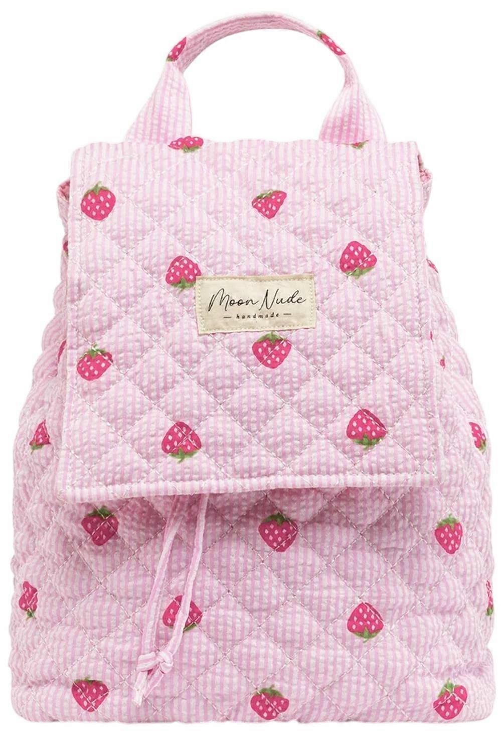 Moon Nude Strawberry Flap Backpack - Pink/Red