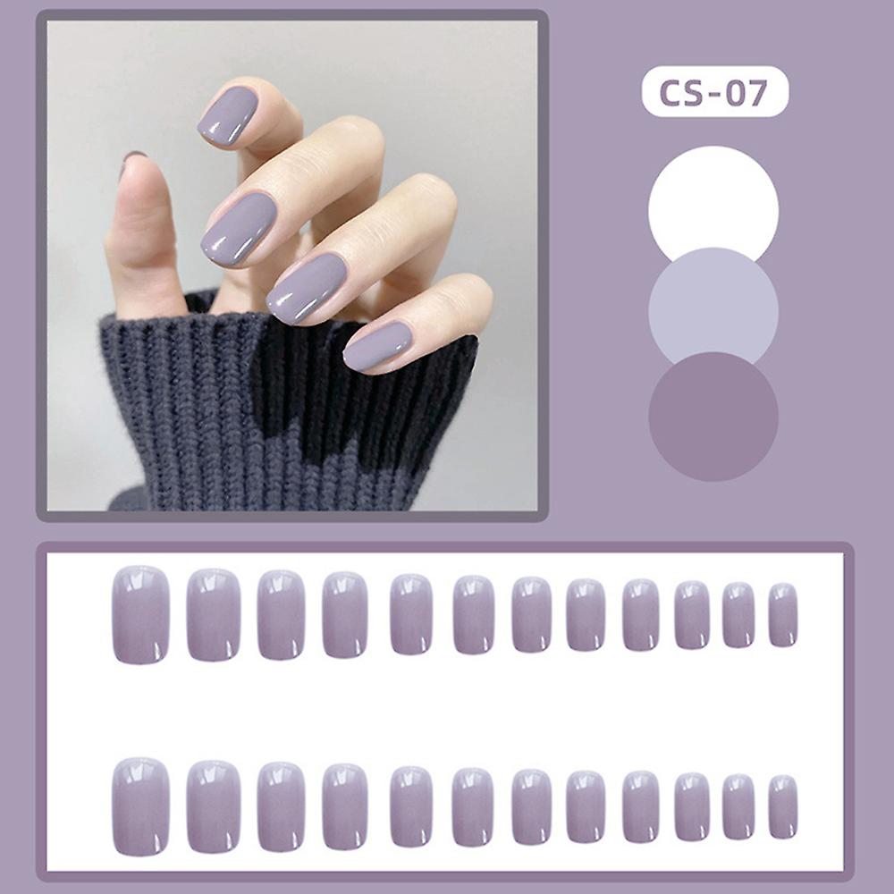 Glossy Purple False Manicure Charming Com