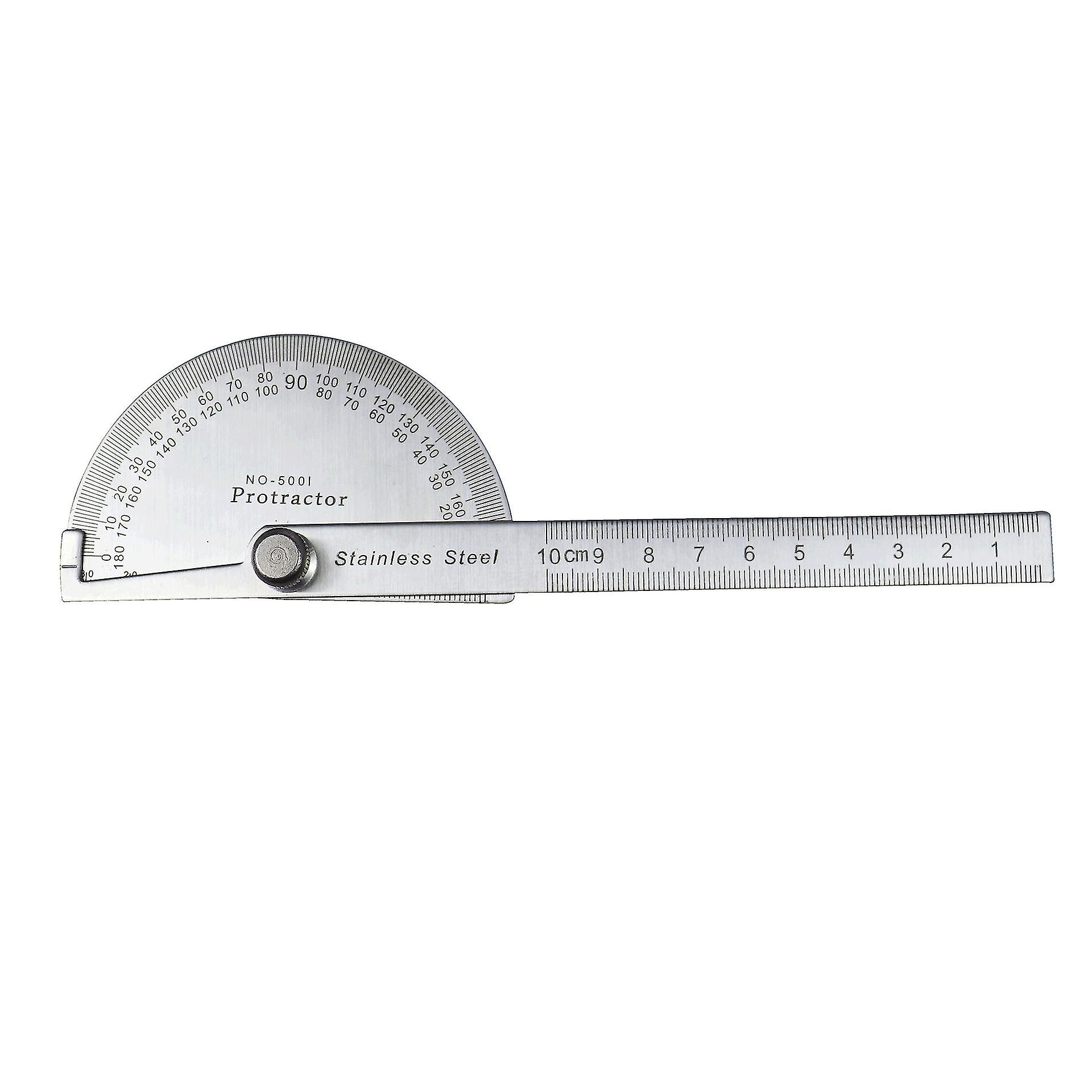 Pxcl Angle Measurement, Protractor Stainless Steel 0-180 Round Head Angle Finder Ruler With 100mm Measuring Device, Woodworking Ruler For Paintin