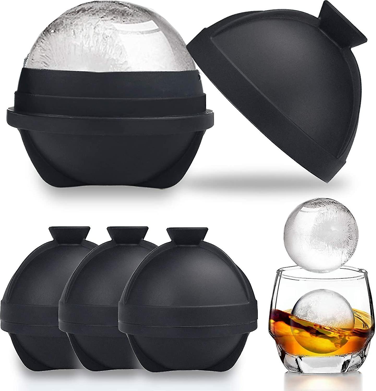 4pcs Round Ice Cube Molds Spherical Ice Ball Making Tray Ice Ball Molds-single Compartment Ice Ball-ice Ball Molds