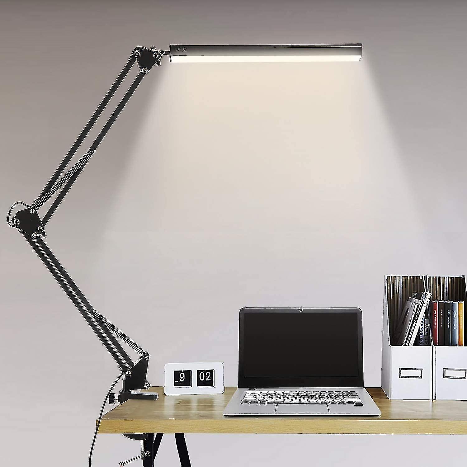 Led Desk Lamp, 14w Foldable Architect Table Lamp With Clamp, 10 Brightness Levels X 3 Colo