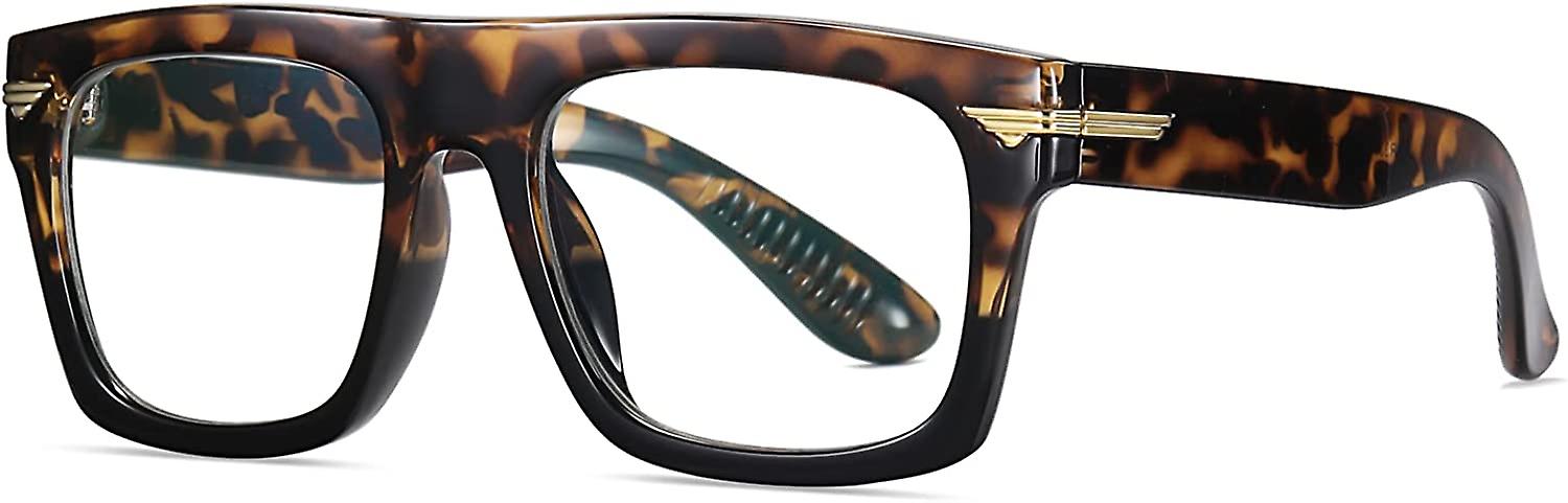 Ubiuo Thick Frame Blue Light Blocking Clear Lens Glasses Square Fake Nerd Fashion Glasses