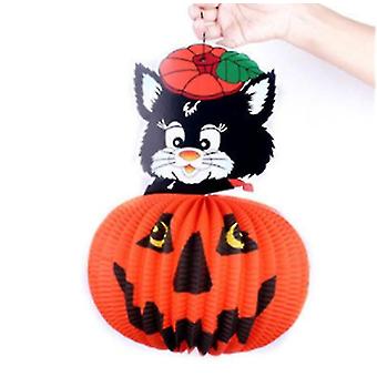 6x Halloween Papierlaternen Set - Kürbis Lampions In 3 Größen Für Party Dekoration