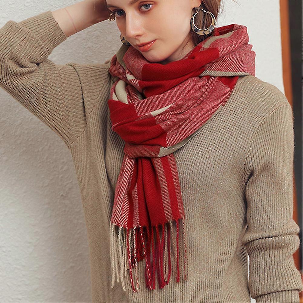 womens plaid winter scarf