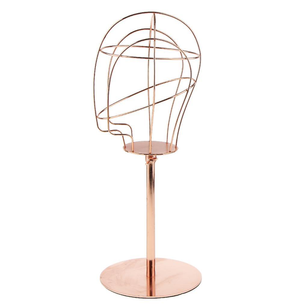 Metalen Mannequin Hoofdmuts Stand Display Rack Pruikhouder Goud
