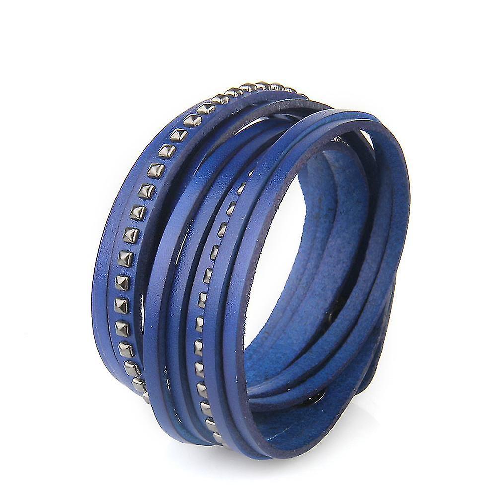 Men Leather Bracelet Multilayer Rivet Bracelet