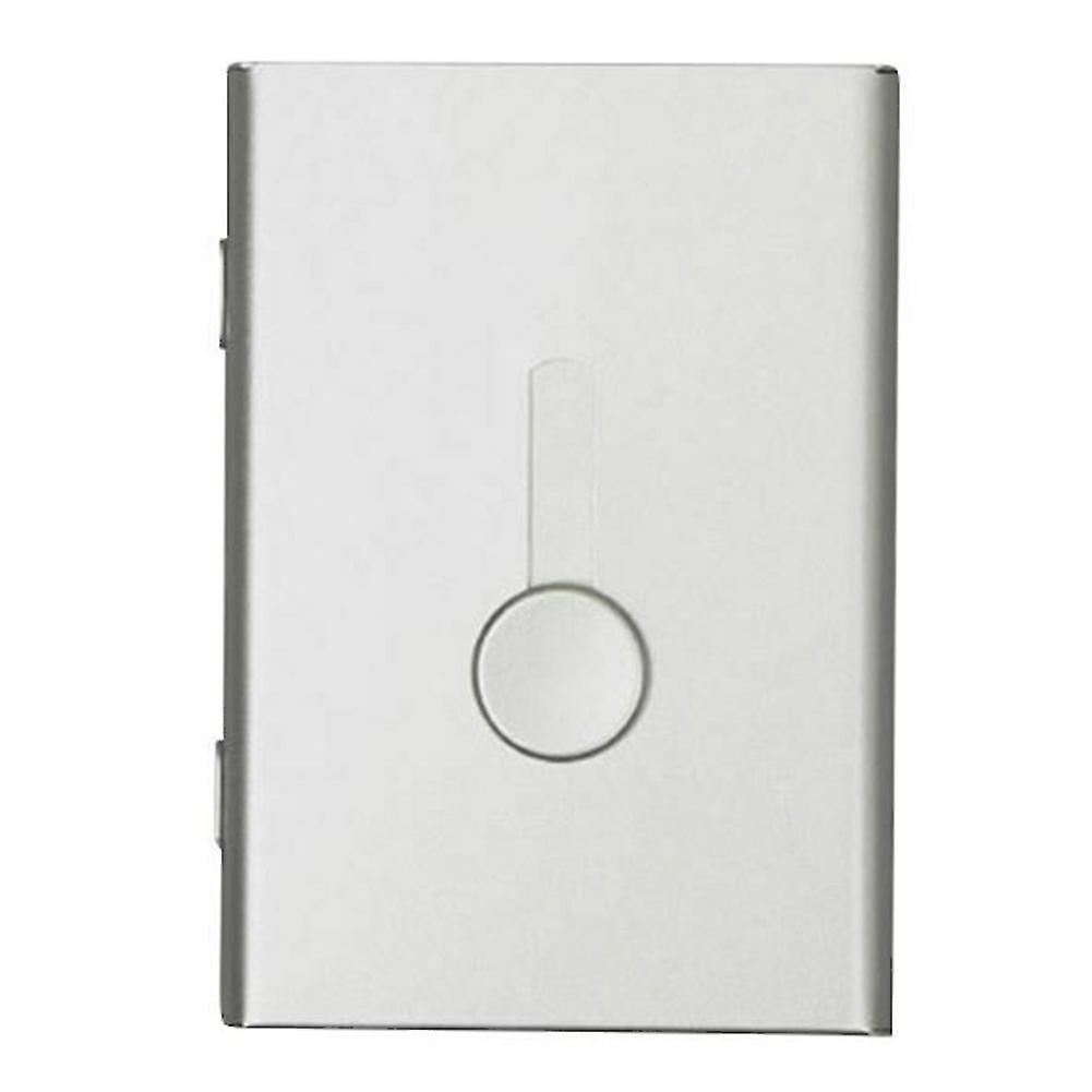 Hand Push Card Case Portable Business Card Holder Metal Frosted Card Box