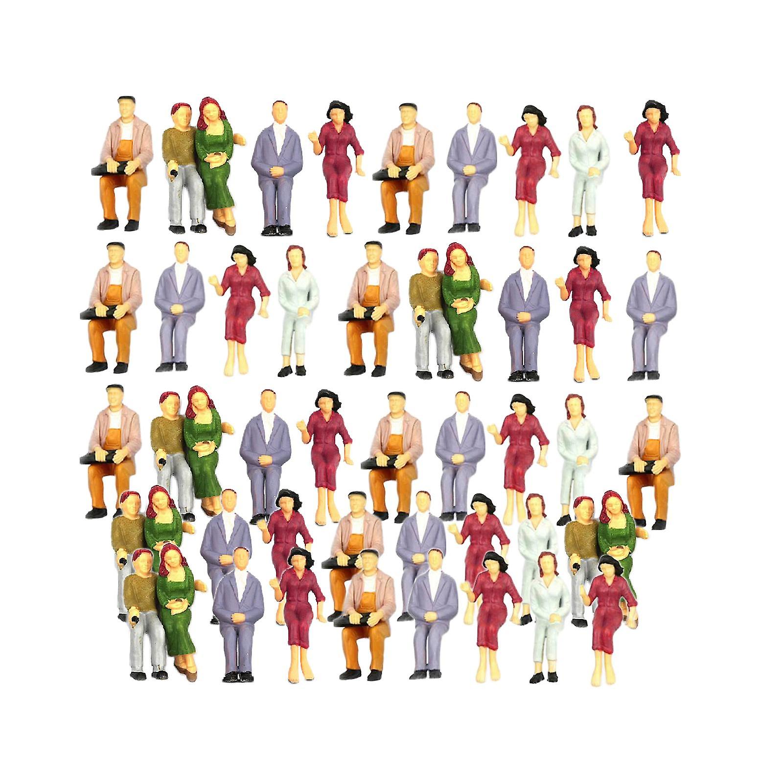 100pcs Painted Model Train Seated People Passengers Figures 1:150