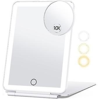 Rechargeable Travel Makeup Mirror With 10x Magnifying Mirror 2000mah