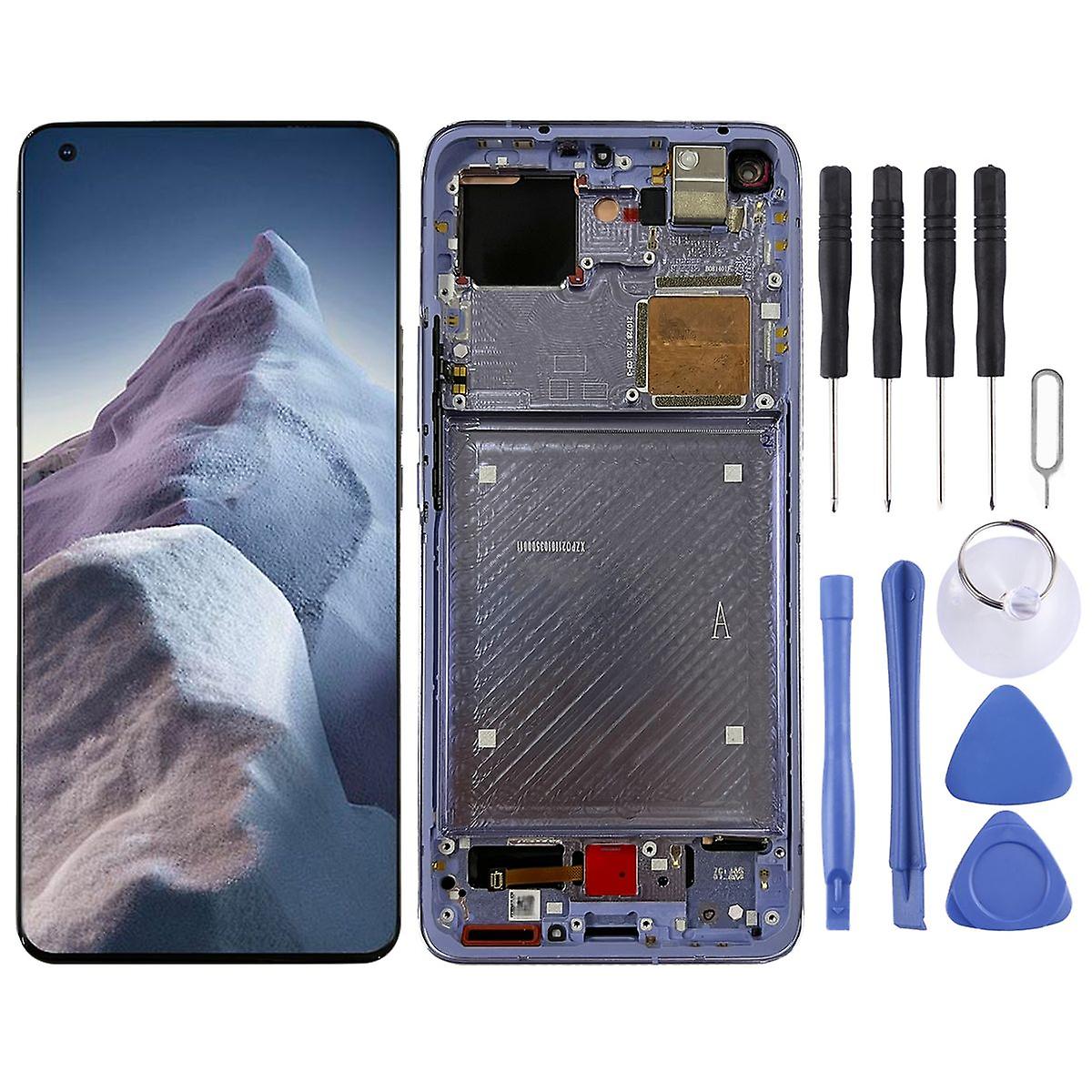 For Xiaomi Mi 11 Ultra / Mi 11 Pro Display Full OLED LCD with Frame Unit Touch Spare Part Repair Purple