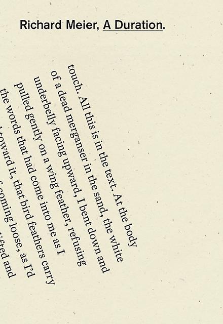 A Duration - Richard Meier - Poetry - Wave Books - Paperback