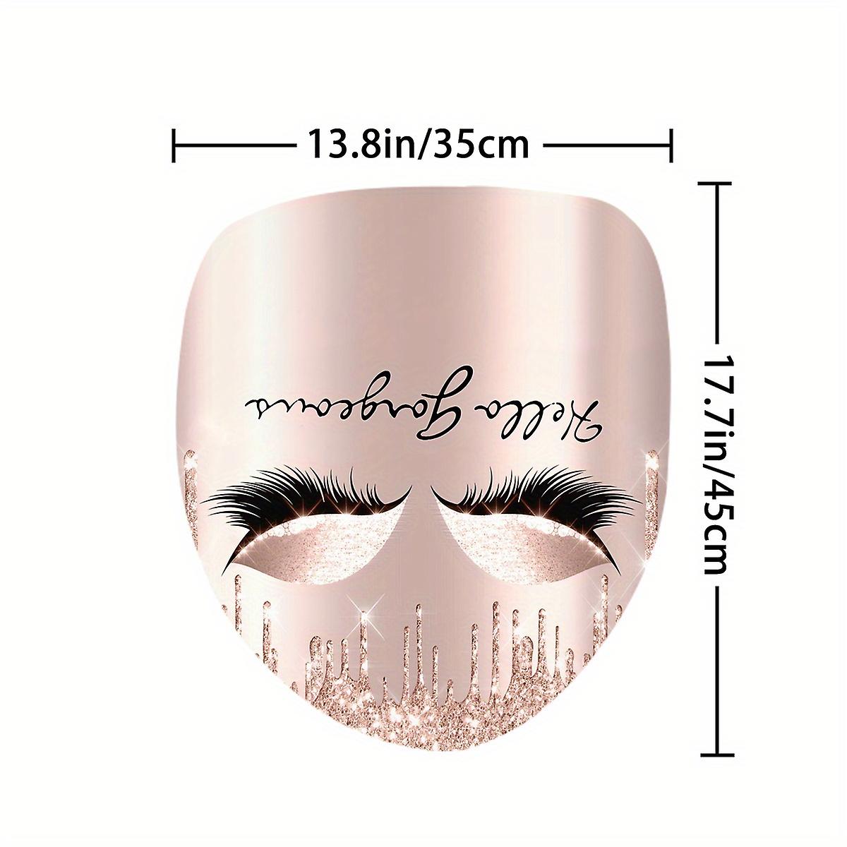 1pc/set Sparkling Glitter Eyelash Bathmat And Shower Curtain Set - Anti-slip U-shaped Toilet Mat And Cover - 12 Hooks Included - Stylish Bathroom Acce