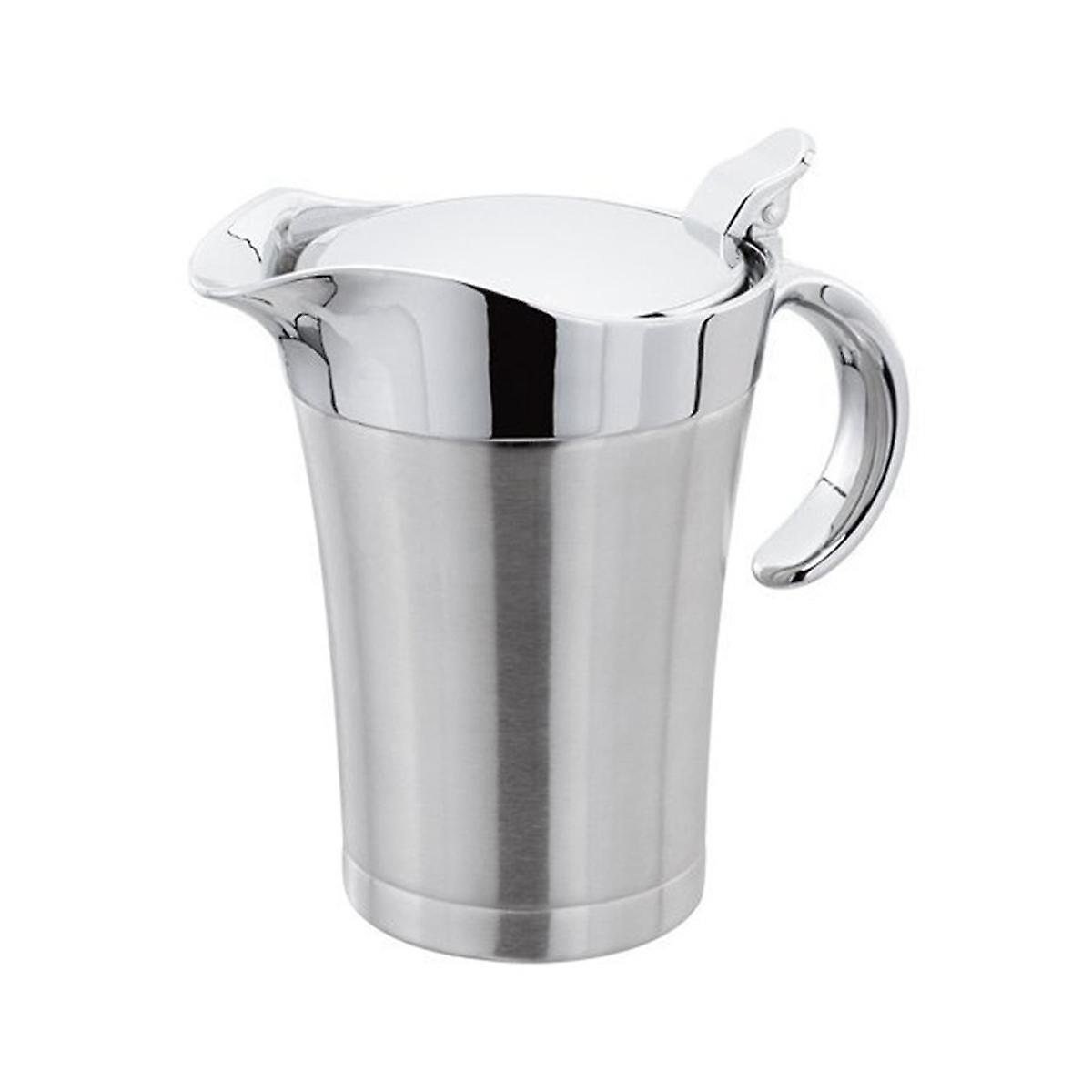Stainless Steel Oil Sauce Pot Dining Table Jug Custard Cream Ketchup Double Walled Insulated Therma