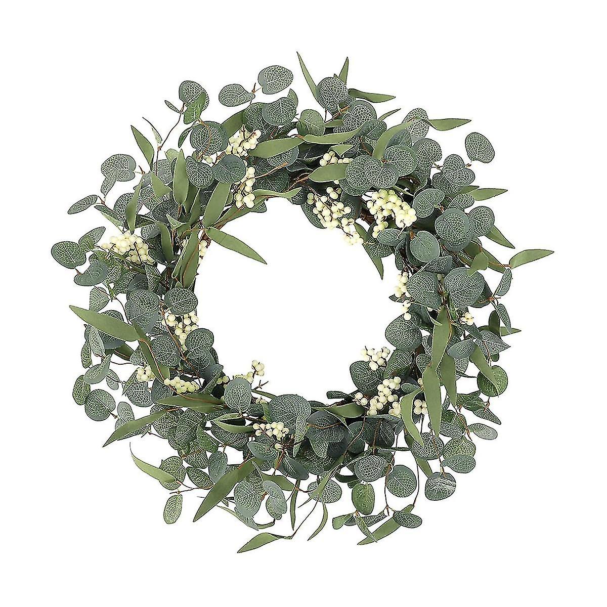 Artificial Eucalyptus Wreath Rustic Farmhouse Decorative Wreath For Celebration